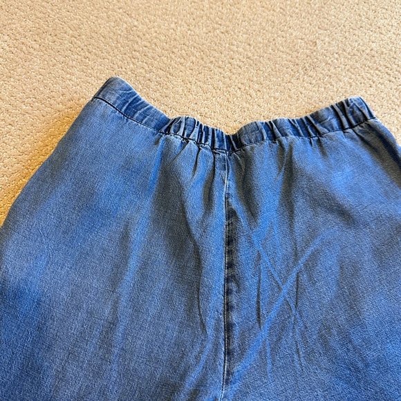 J McLaughlin Pant Chambray Wide Leg Crop Lyocell Linen Boho Coastal Grandma Sz 4 - Picture 9 of 11